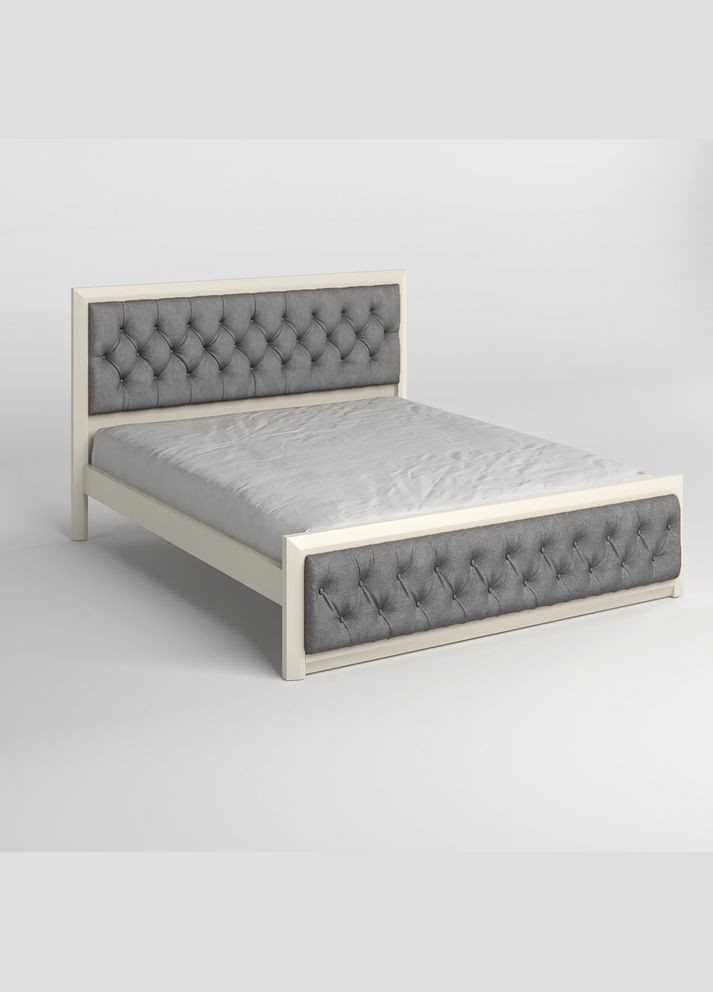 Двоспальне дерев'яне ліжко Барселона Б3 (S2005Y50R)/Аляска 93 (Сірий) 160х200 см (MBG-13821) Mebigrand (368279654)