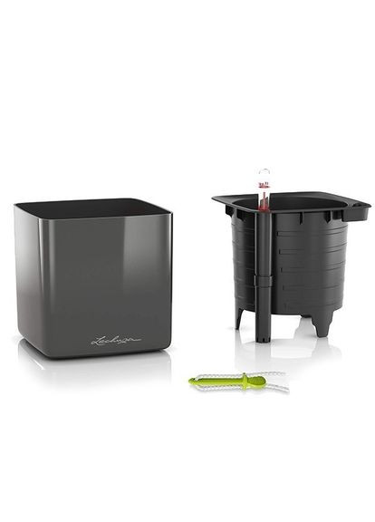 Вазон Cube Glossy 16 антрацит 13521 Lechuza (316628002)