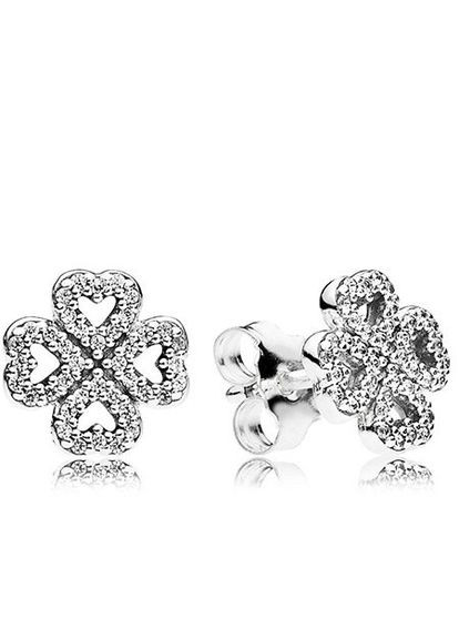 Срібні сережки Пандора кульчики "Пелюстки кохання" 290626CZ Kabluchka (355344228)