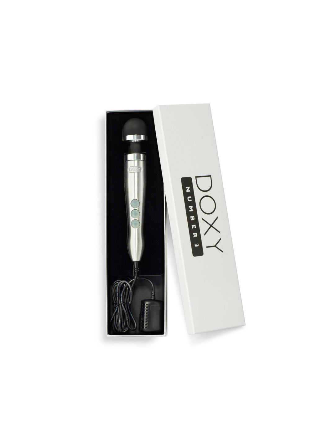 Вибромассажер Number 3 Silver, очень мощный, питание 220В, металлический корпус Doxy (297656501)