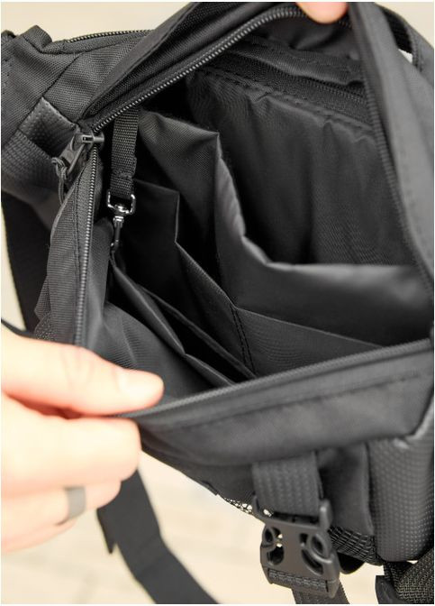 Большая мужская поясная сумка бананка для планшета DynamicDart черная тканевая (R-80411701m-VS) Sambag (302450084)