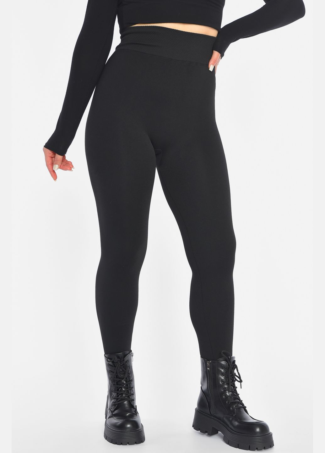 Лосини жіночі на штучному хутрі чорного кольору Let's Shop (303677990)