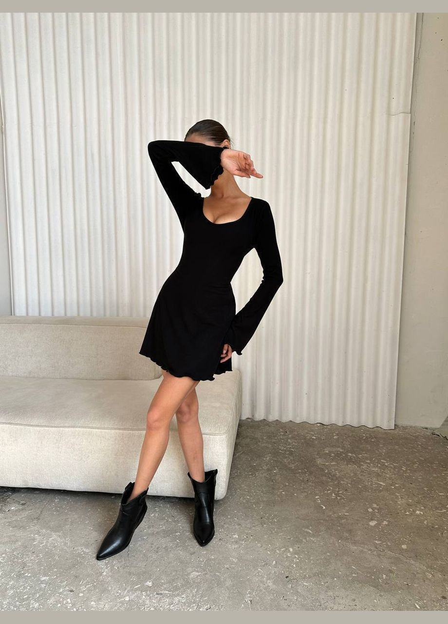 Чорна святковий, коктейльна, спортивна, ділова, відвертий, повсякденний, кежуал, джинсова, вечірня сукня жіноча No Brand однотонна