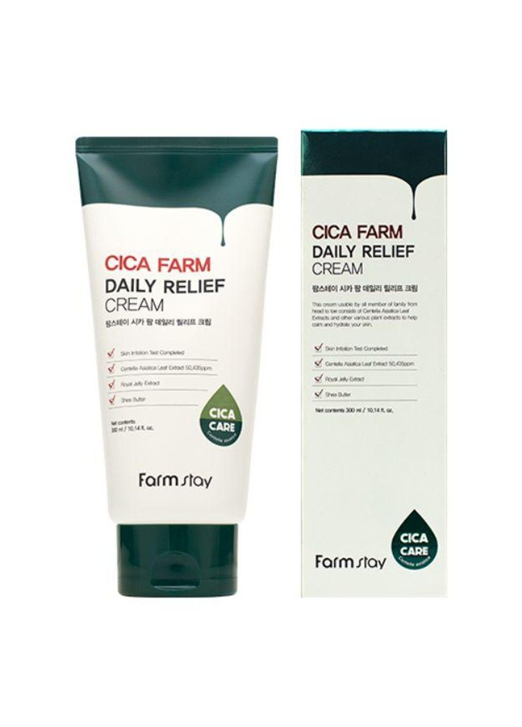 FarmStay Заспокійливий крем із екстрактом центели азіатської Cica farm Daily Relief Cream 300ml — Крем, Південна Корея (316662088)