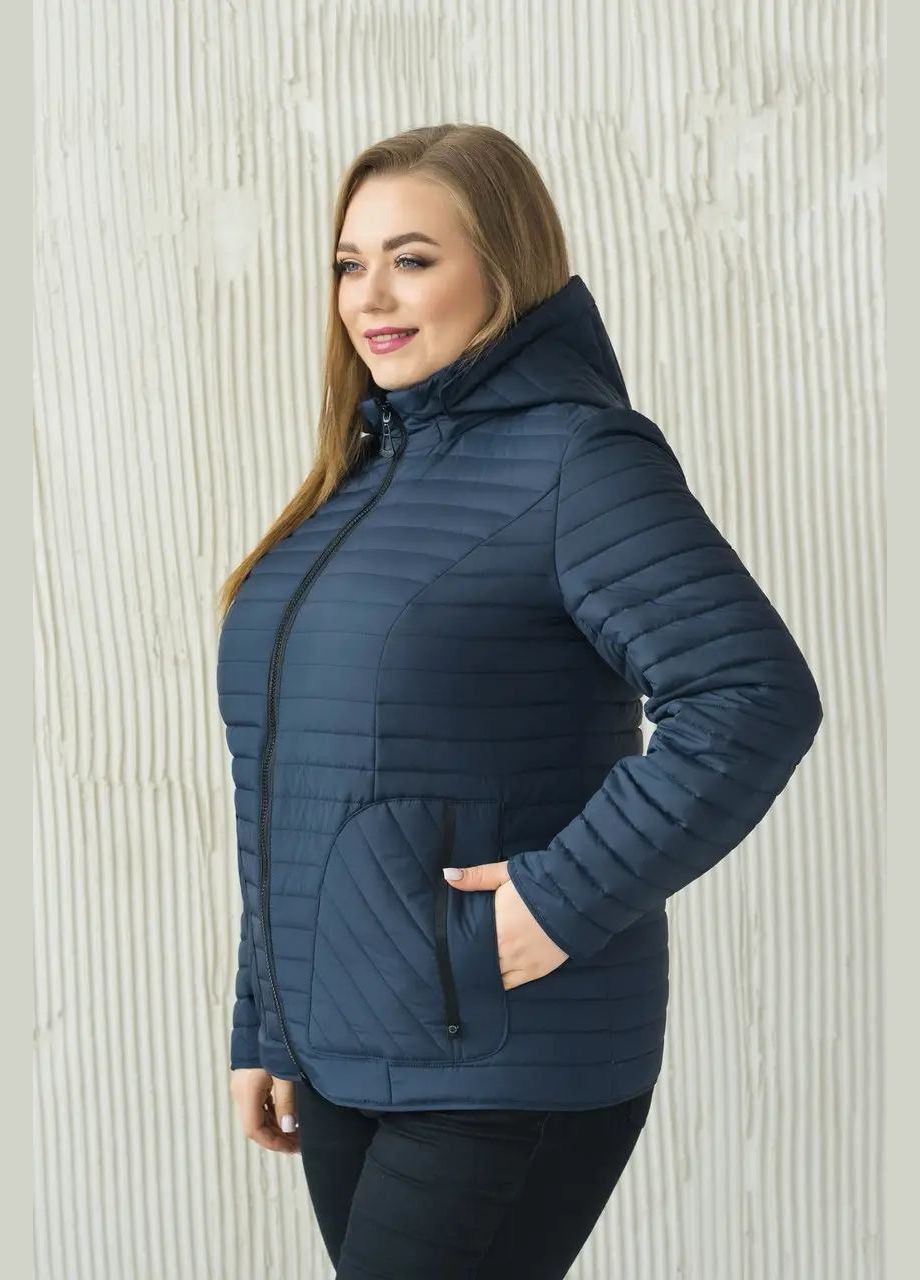 Темно-синя демісезонна демісезонна жіноча куртка великого розміру SK
