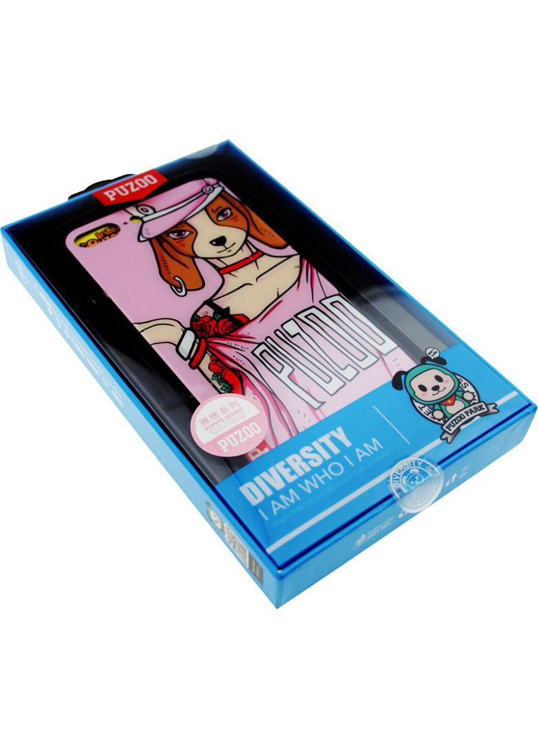 Чехолнакладка Glass Printing with TPU Yuppie iPhone 7 Plus /8 Plus Annie Pink PUZOO (301508066)