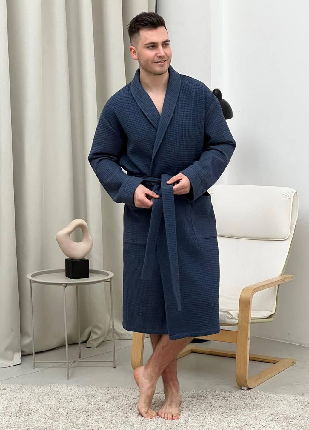 Мужской вафельный халат, размер M Vishnya (328389352)