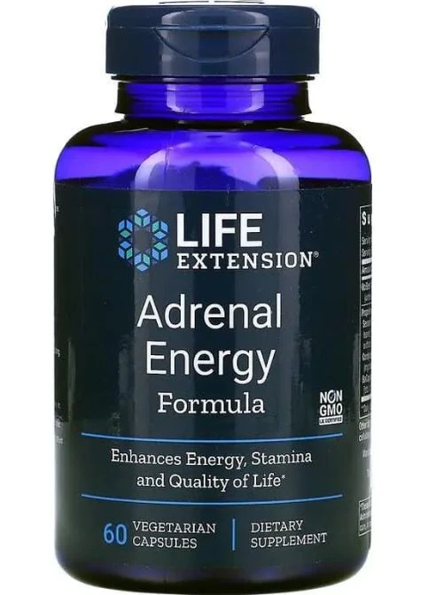 Поддержка надпочечников Adrenal Energy Formula 60 капс Life Extension (357340362)
