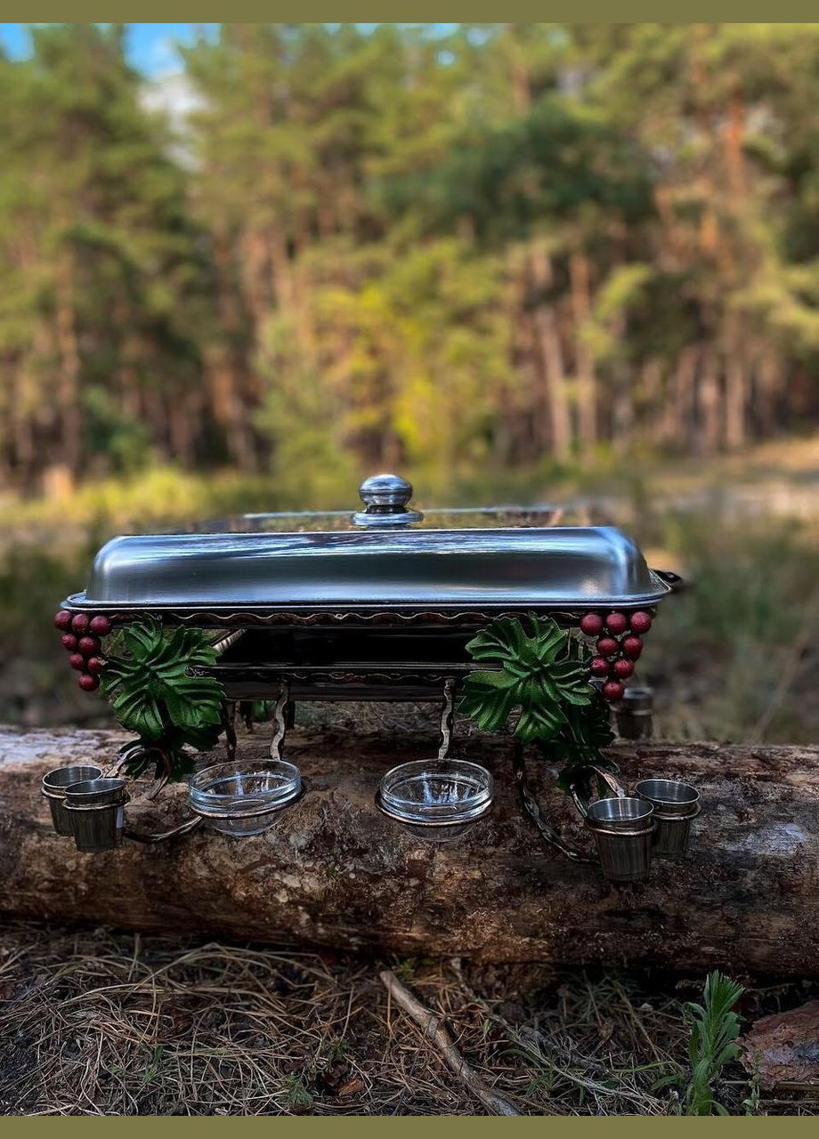 Садж блюдо для підігрівання шашлику прямокутний 35*45 (соусні + гами) No Brand (314694227)