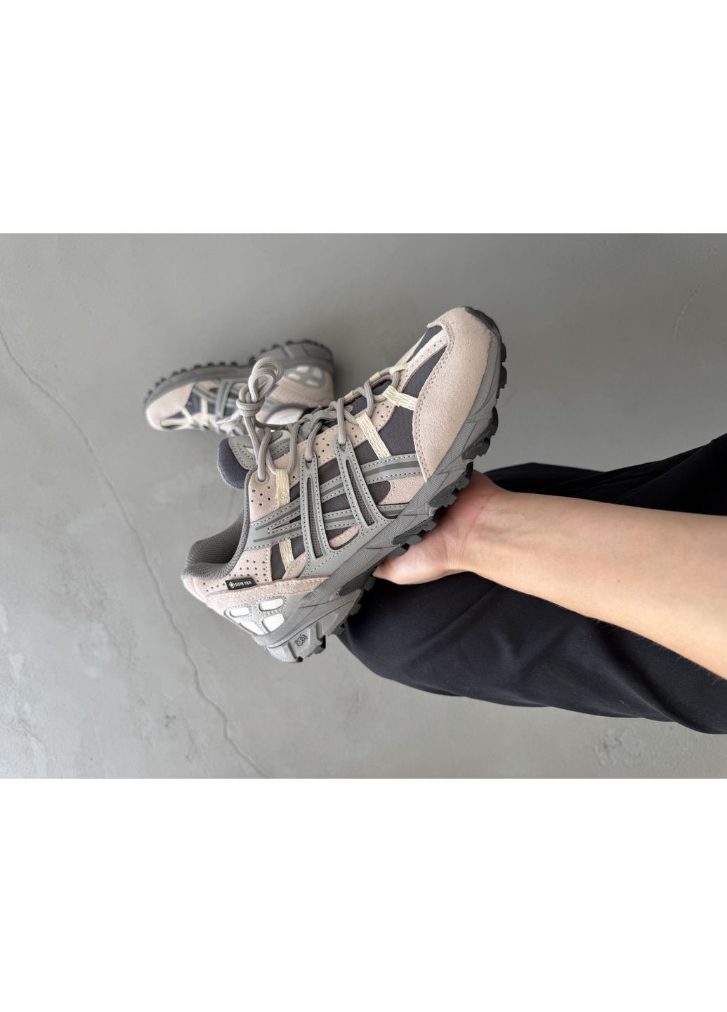 Сірі Осінні кросівки чоловічі asics gel-sonoma beige / grey gore-tex асікс гель сонома No Brand