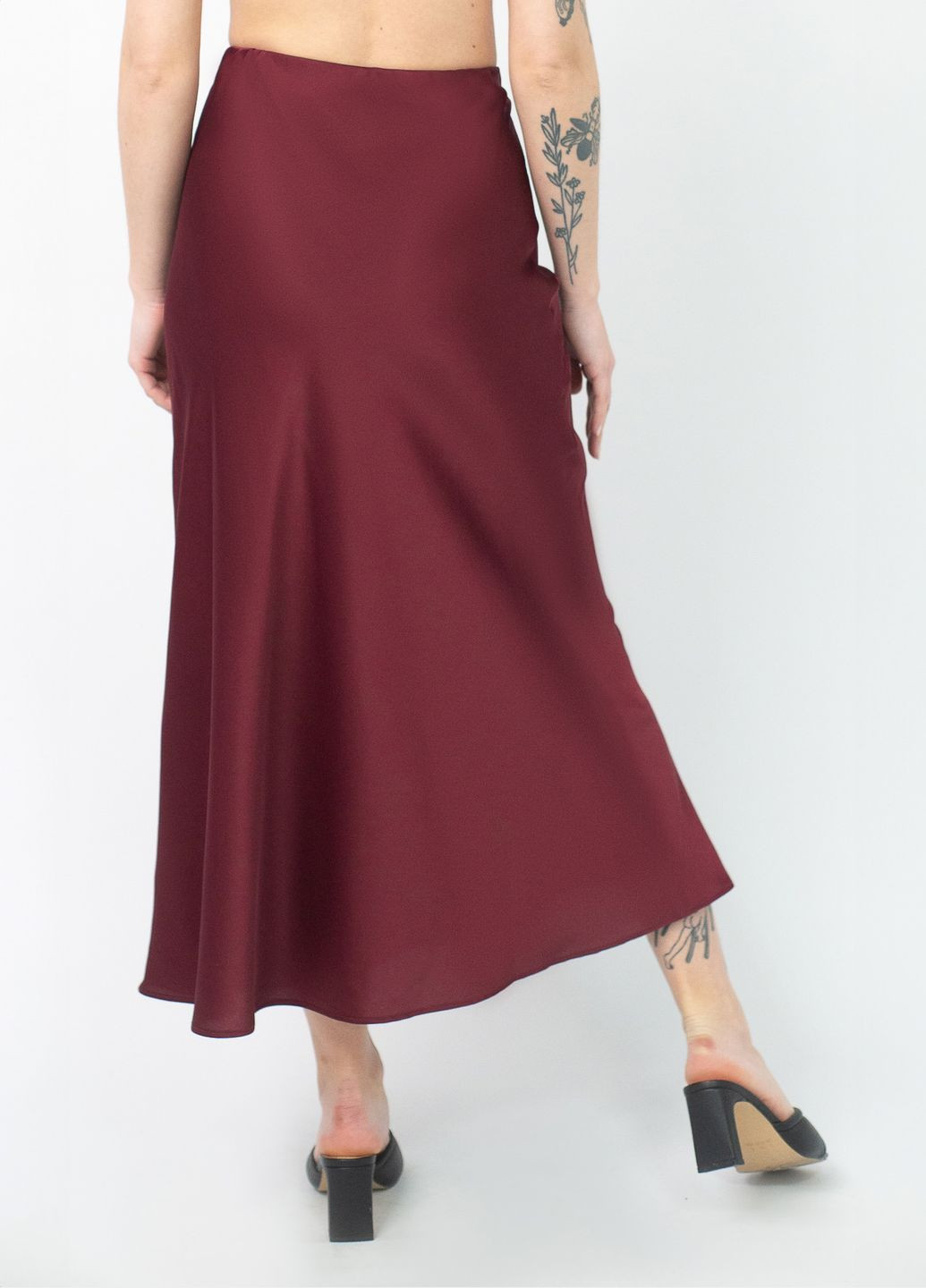 Бордовая праздничный, офисная, повседневная, кэжуал, вечерний однотонная юбка шелковая макси BeART
