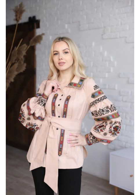 Жіноча вишиванка Сокальська ружа бежева Galychanka 7437 (350881025)