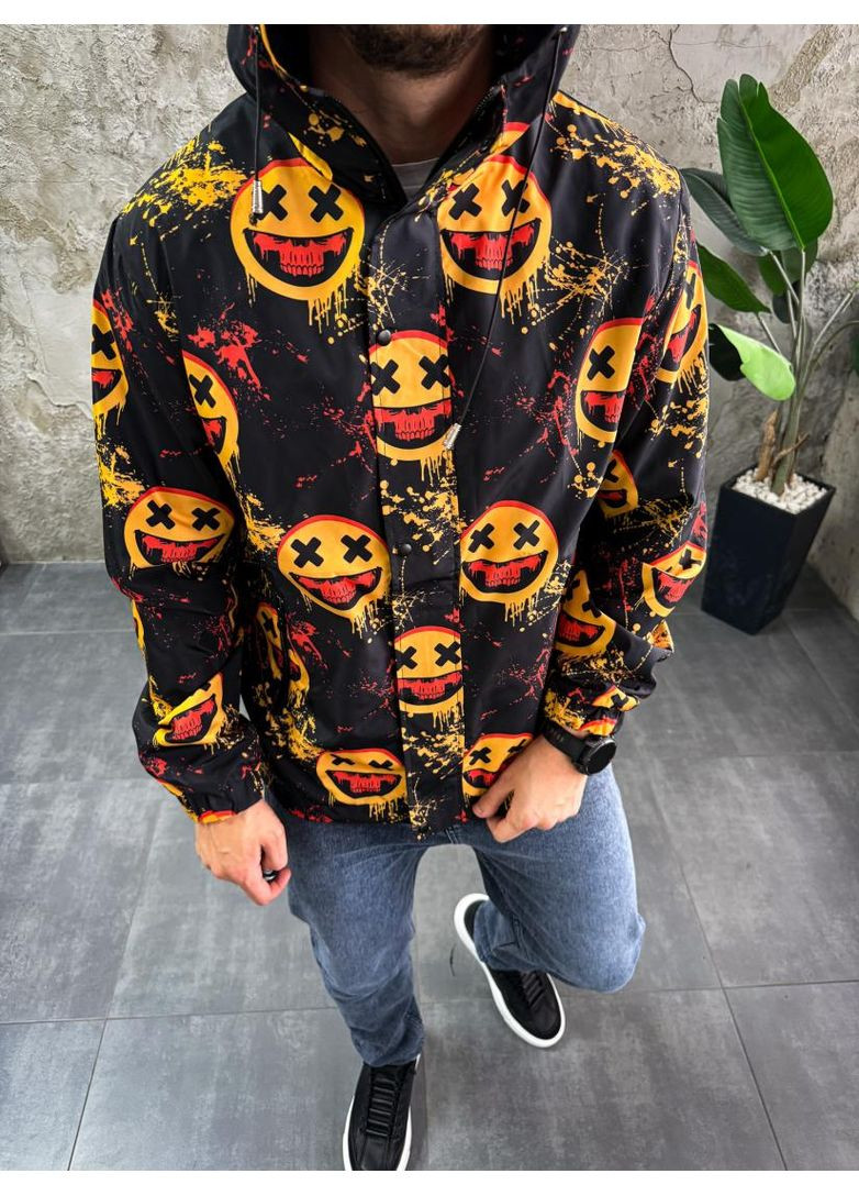 Комбинированная демисезонная ветровка мужская ветро/влагозащитная на подкладке. No Brand