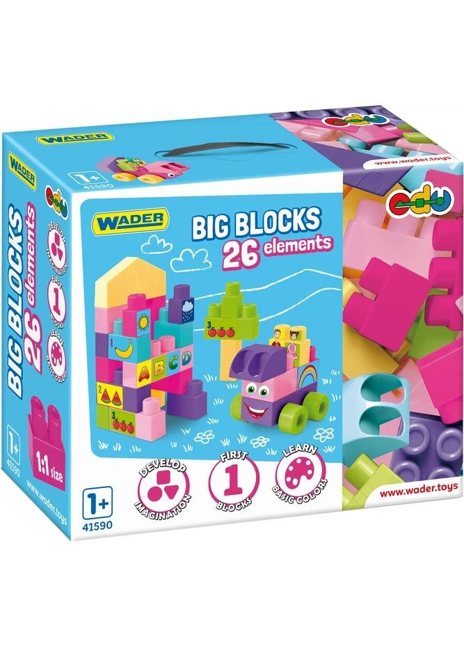 Конструктор Big Blocks 26 елементів Рожевий (41590) Wader (372130338)