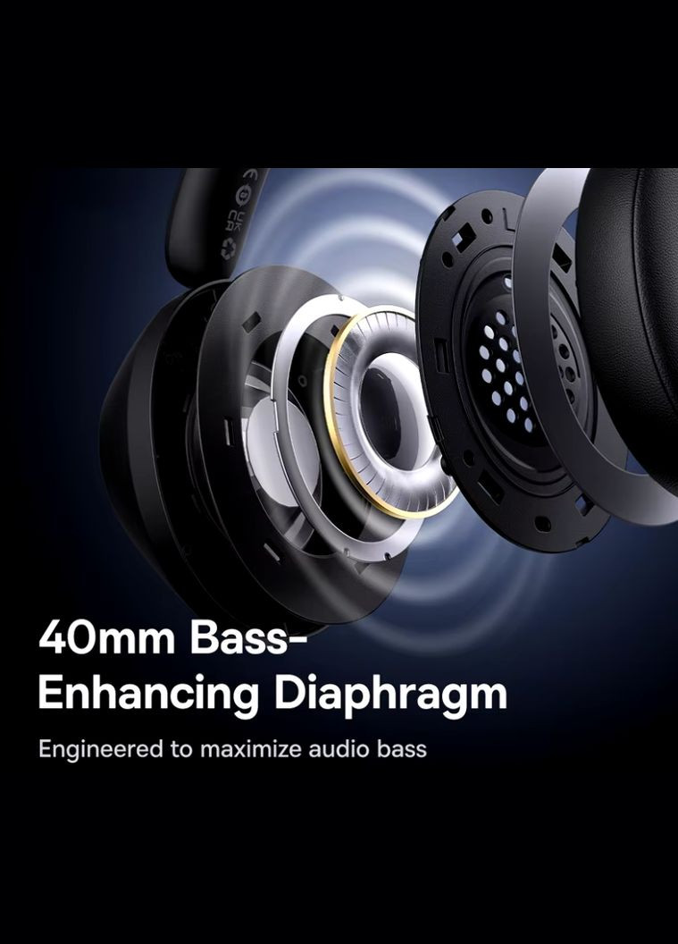 Беспроводные наушники Bass 30 Max Bluetooth 5.3-30 дБ (black) Baseus (311601099)