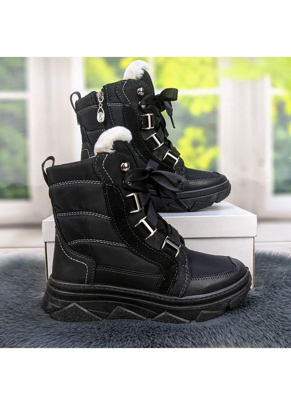 Черевики жіночі зимові дутики на шнурках Dago (301690013)