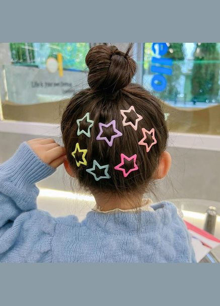 Заколки детские для волос тик-так "Звезда" 50 шт (Разноцветные) No Brand (334013557)