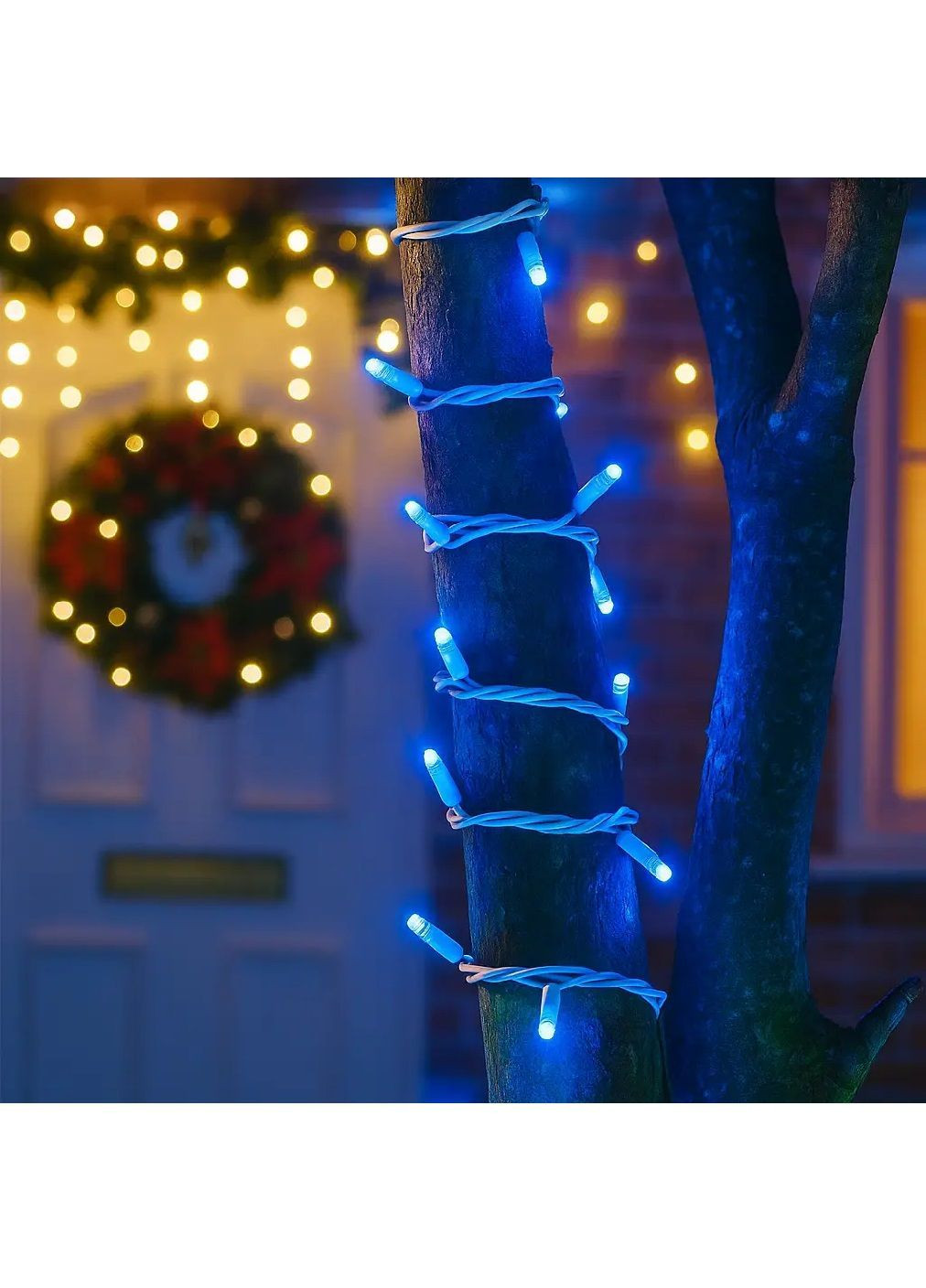 Гірлянда нитка світлодіодна новорічна з роботою від мережі з'єднанням гірлянд 5 м 80 лампочок (482126-Prob) Синя Unbranded (370688113)