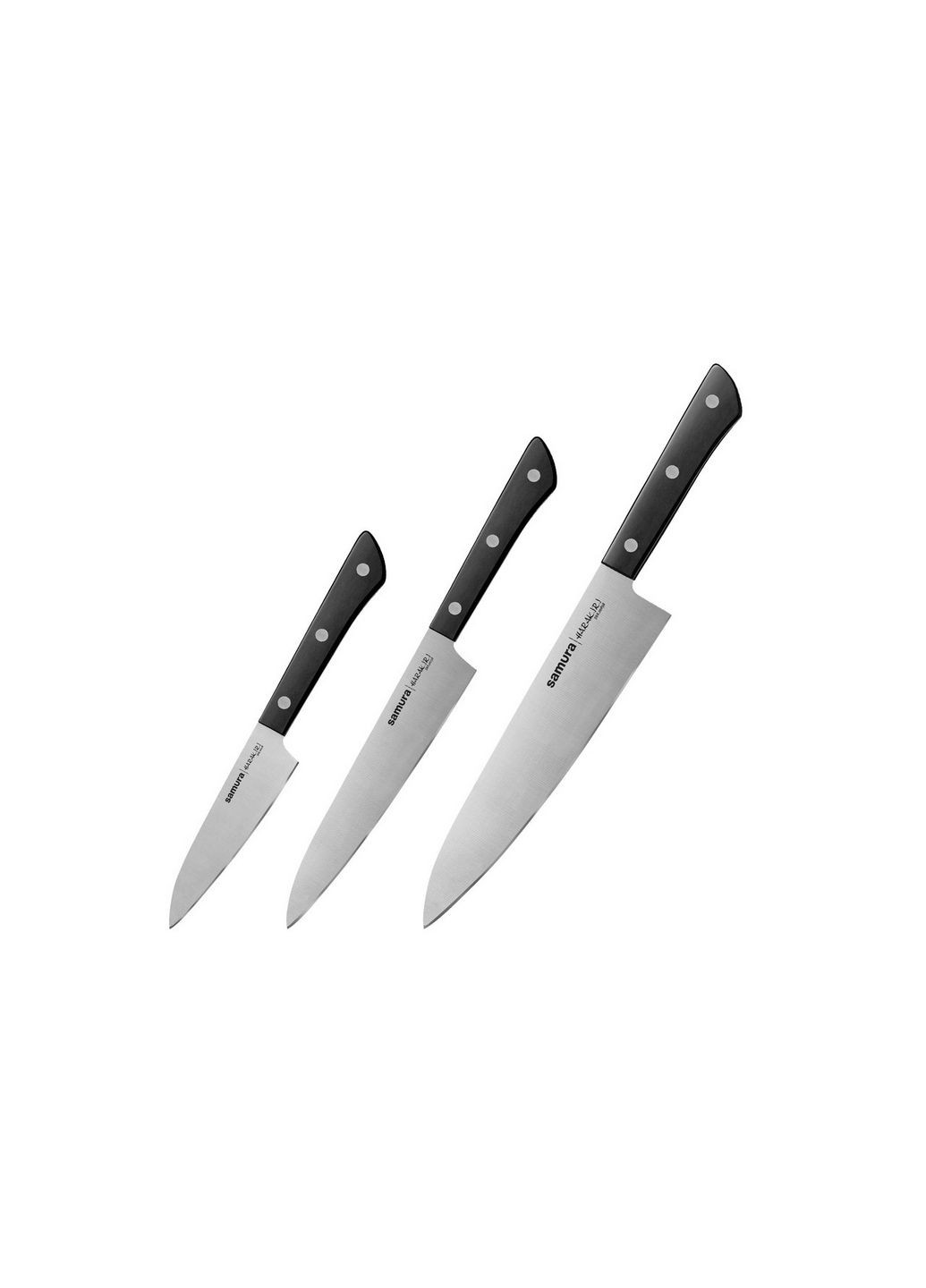 Набор кухонных ножей из 3-х предметов Samura чёрные,