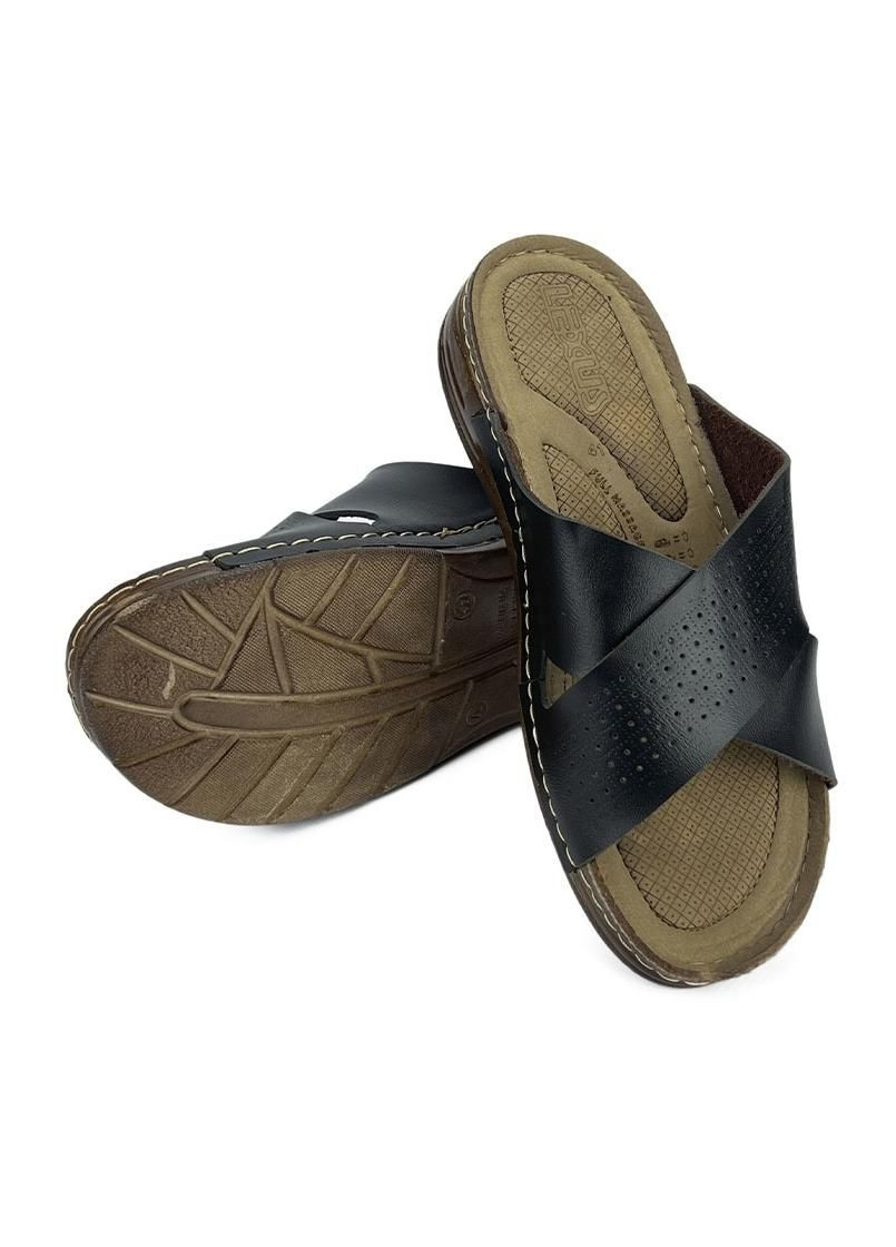 Черные шлепанцы мужские с переплетом черные 0050 Gipanis