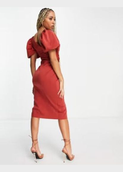 Терракотовое праздничный платье Asos однотонное