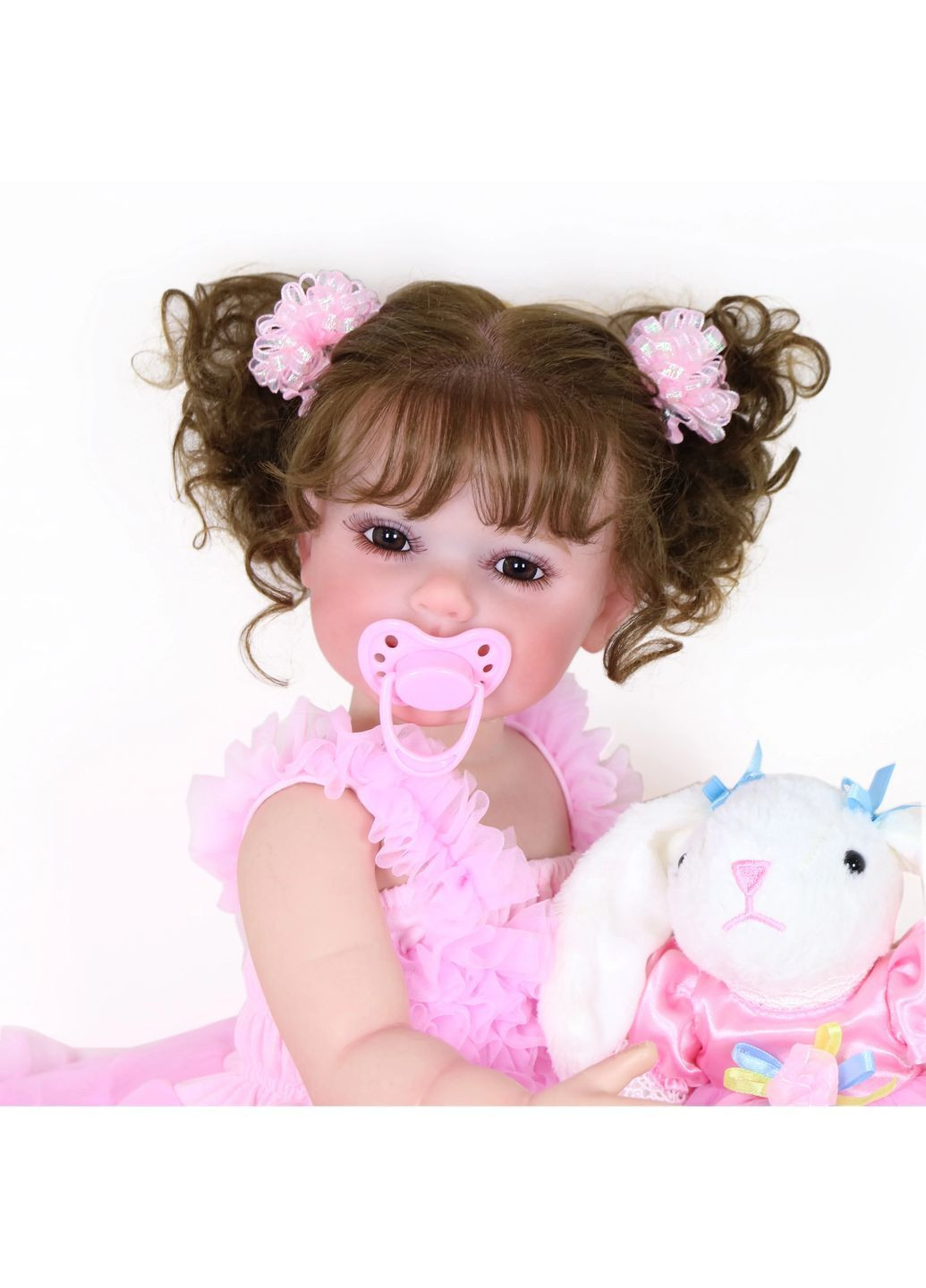 Кукла 55 см винил-силикон с аксессуарами можно купать. Reborn з кроликом (371683287)