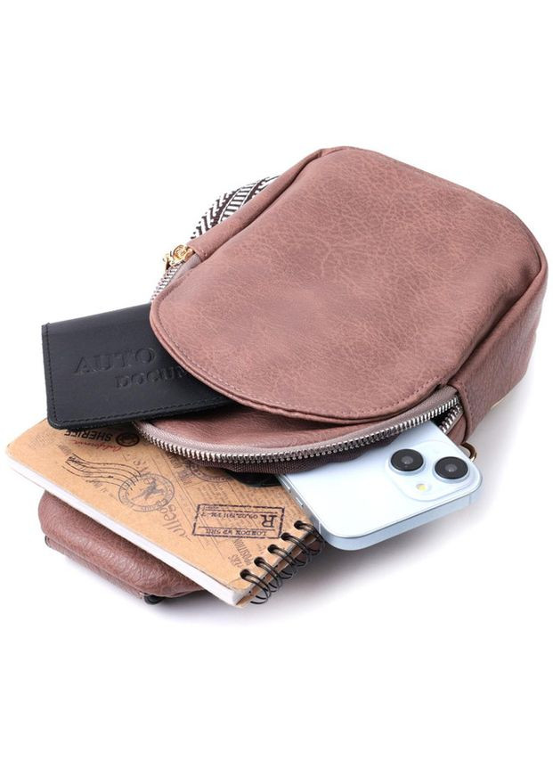 Сумка жіноча планшет для документів рюкзак слінг в дорогу сумочка для телефону Коричневий 34778 Vintage (332612627)