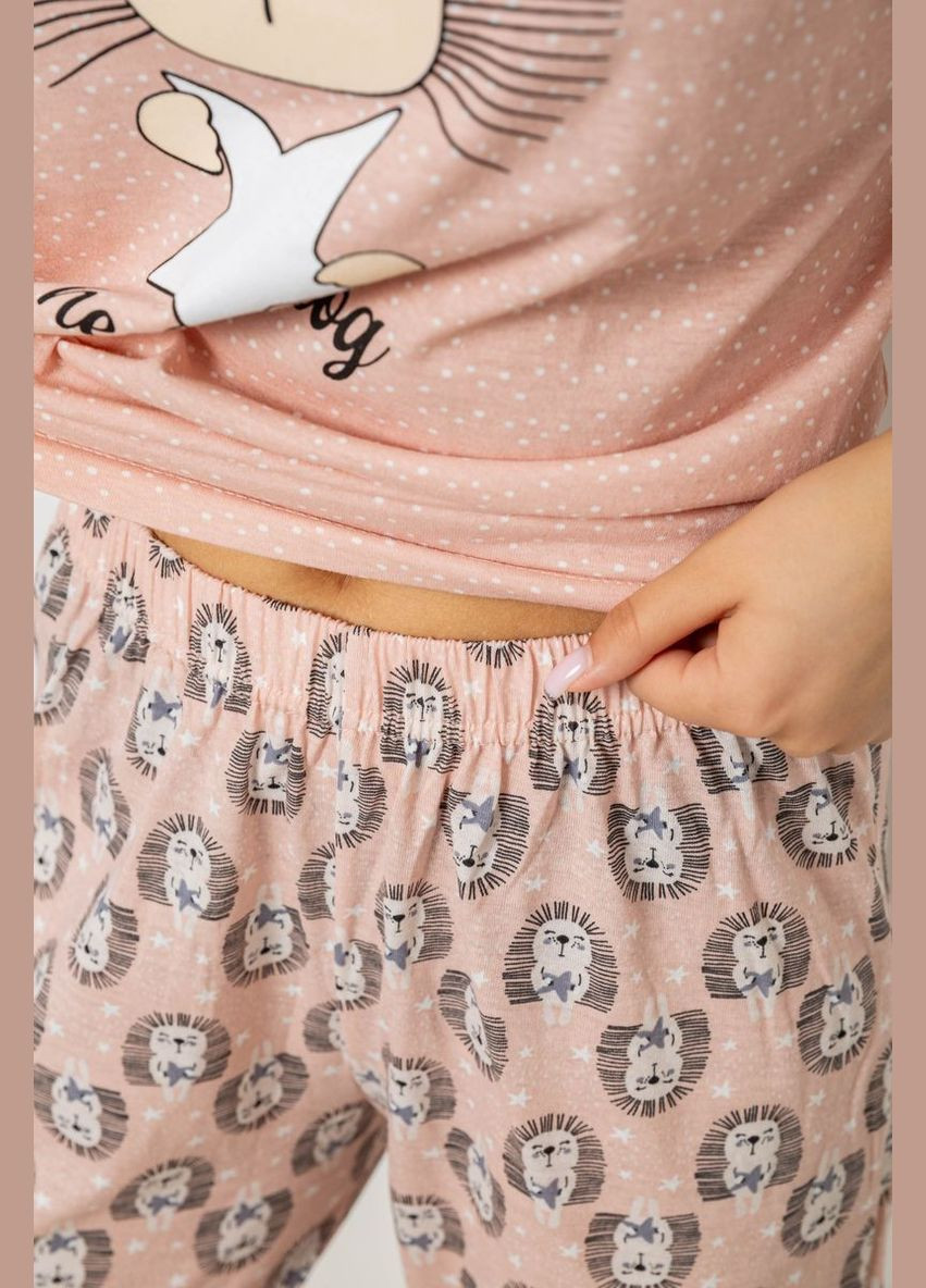 Пудрова всесезон жіноча піжама з принтом Fashion