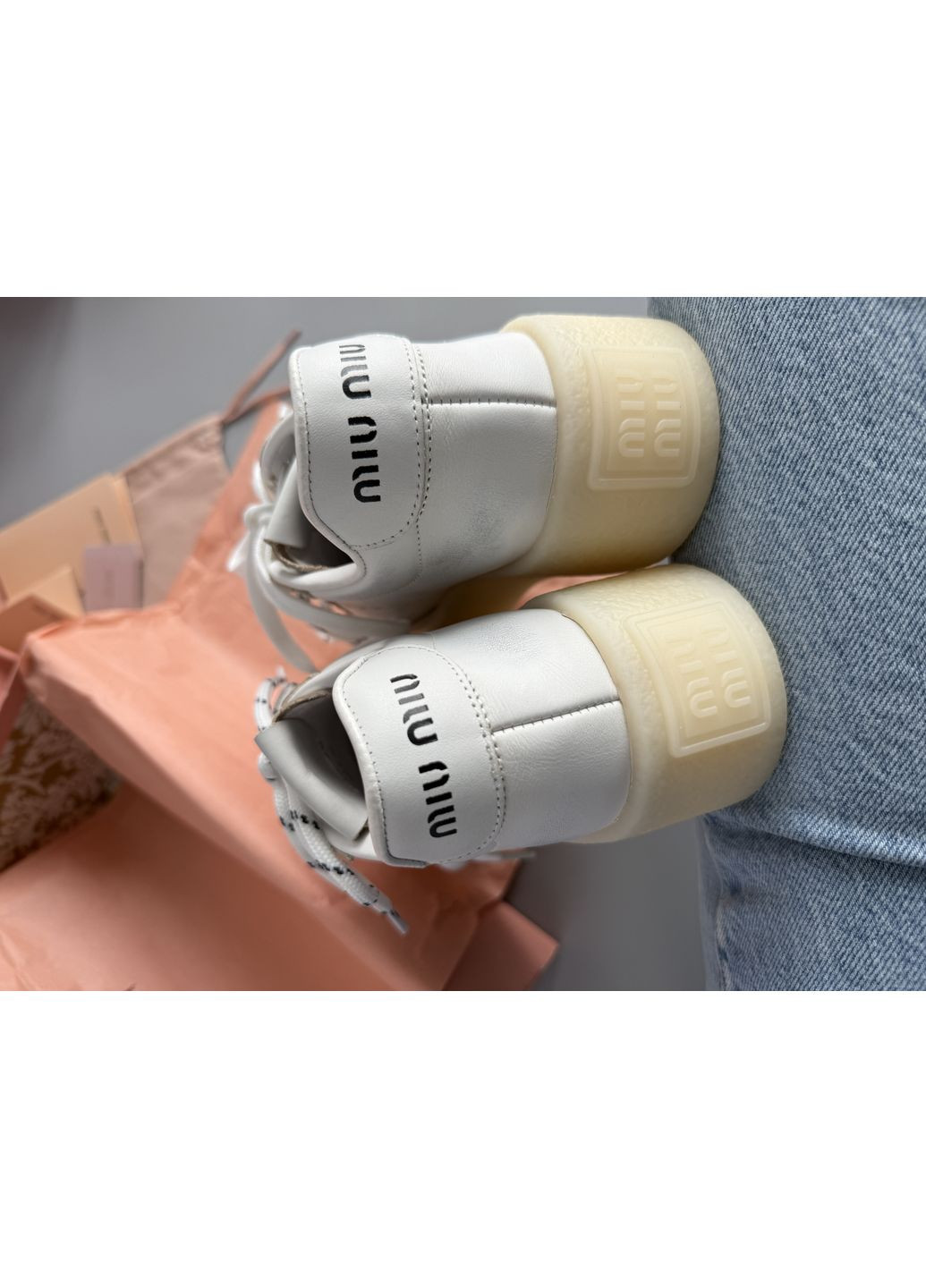 Кроссовки женские Miu Miu White| Миу Миу белые No Brand белые демисезоны (365963547)