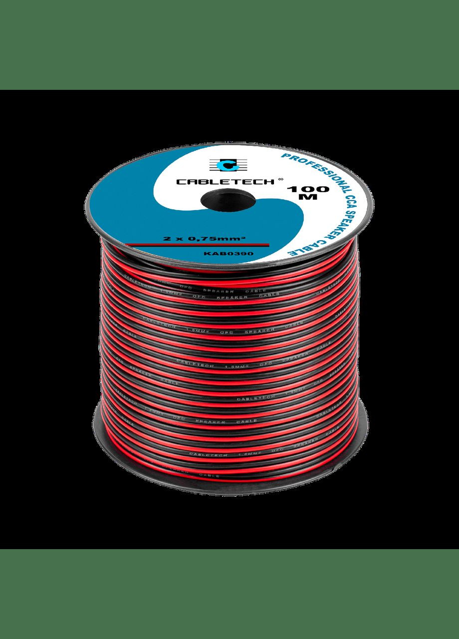 Кабель акустичний 2x0.75 CCA 100м червоно-чорний KAB 0390 Cabletech (334847409)