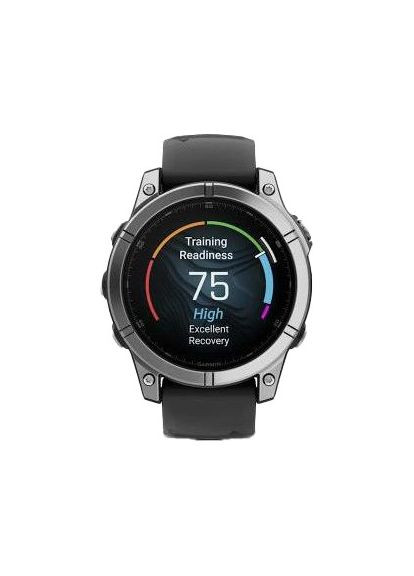 Смарт-годинник 47mm AMOLED Stainless Steel with Black Silicone Band (010-03025-02/00) Garmin Fenix E (360398690)