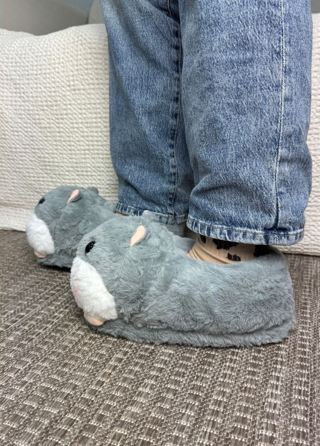 Тапки унисекс плюшевые хомяки антискользящая подошва тапочки хомяк My Kigu (366742064)