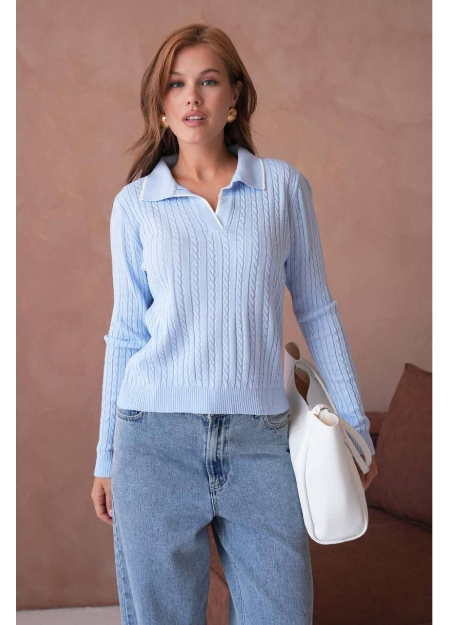 Голубой женский свитер турция Osoblyva