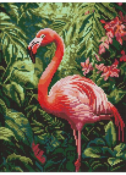 Алмазная мозаика - Фламинго в тропиках ©art_selena_ru 30х40 см IDEYKA (370795846)