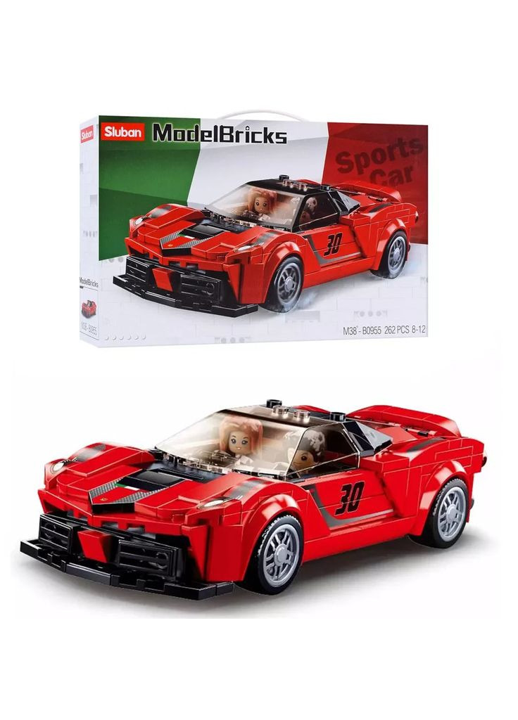 Конструктор Model Bricks Гоночная машина красная 262 дет (M38-B0955) Sluban (346998917)