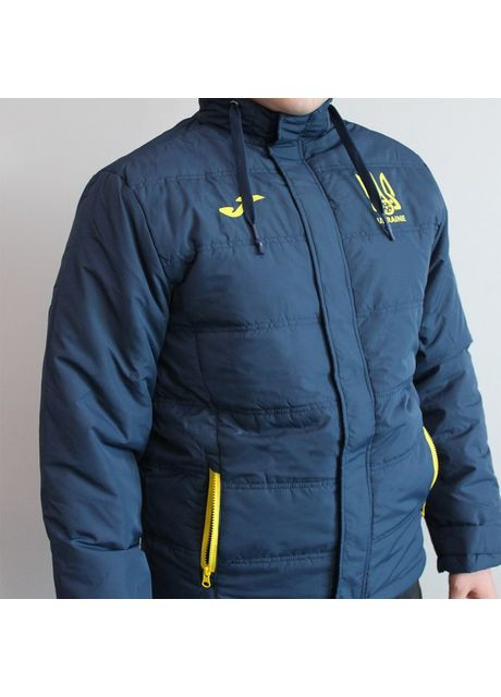 Темно-синя зимня куртка-бомбер збірної україни темно-синьо-жовта at102371a339 ( ) Joma