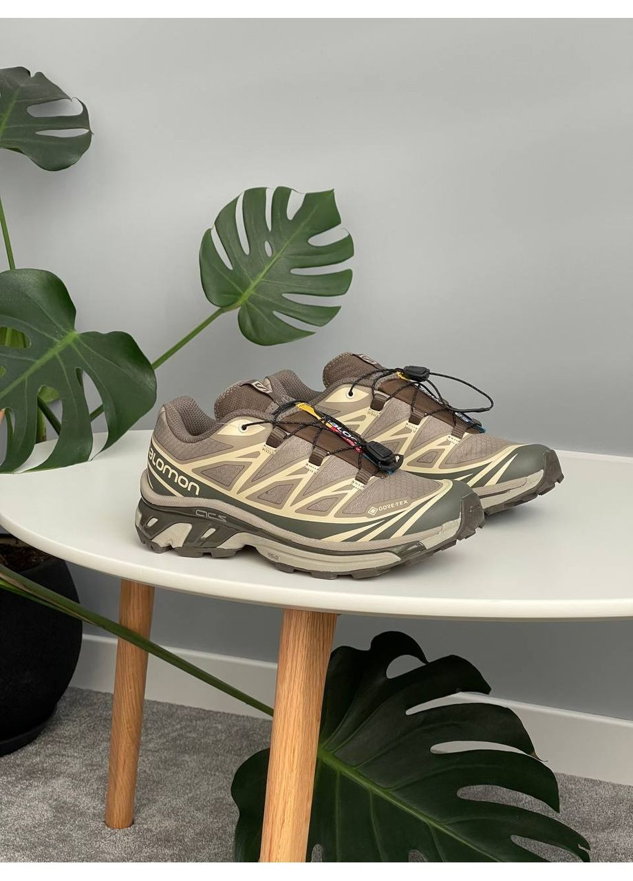 Коричневі Осінні кросівки чоловічі і жіночі salomon xt-6 gore-tex brown | саломон хт-6 коричневі No Brand