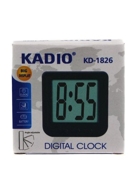 Настольные электронные часы на батарейках KD-1826 цифровые часы в авто с магнитом Черный Kadio (323000725)