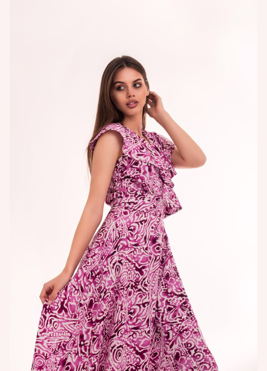 Фуксиновое (цвета Фуксия) праздничный, повседневный, коктейльное, вечернее платье "fantastic freedom" No Brand