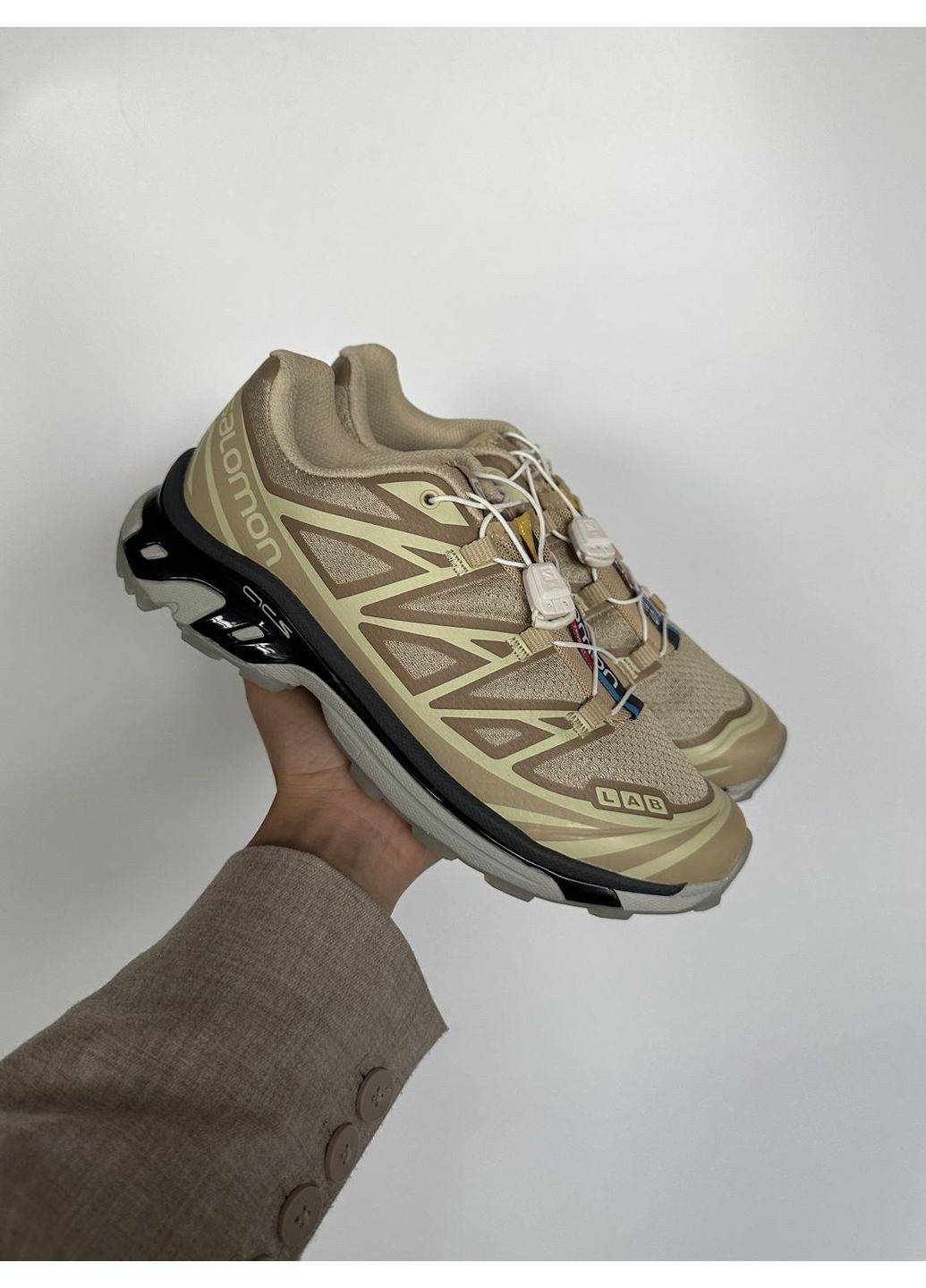 КРОССОВКИ ЖЕНСКИЕ SALOMON S LAB XT-6 CLEAR SAFARI САЛОМОН ХТ-6 No Brand бежевые демисезоны (367167009)