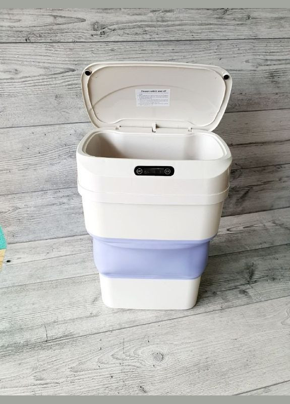 Відро для сміття сенсорне складане з кришкою 8 л сміттєвий кошик силіконовий датчиком для кухні No Brand (348118939)