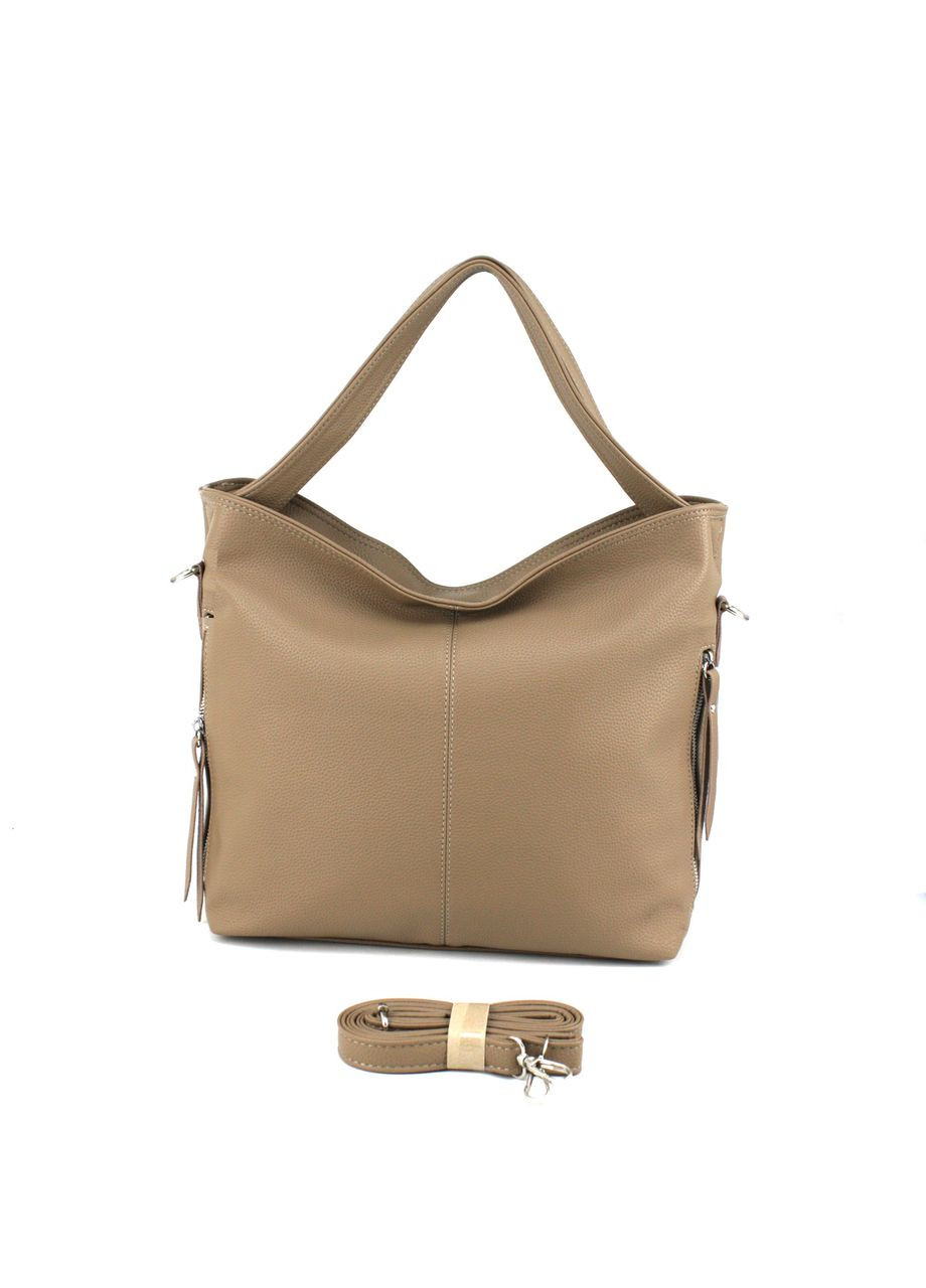 Вместительная женская сумка-хобо 510186 бежевая Voila (309161337)