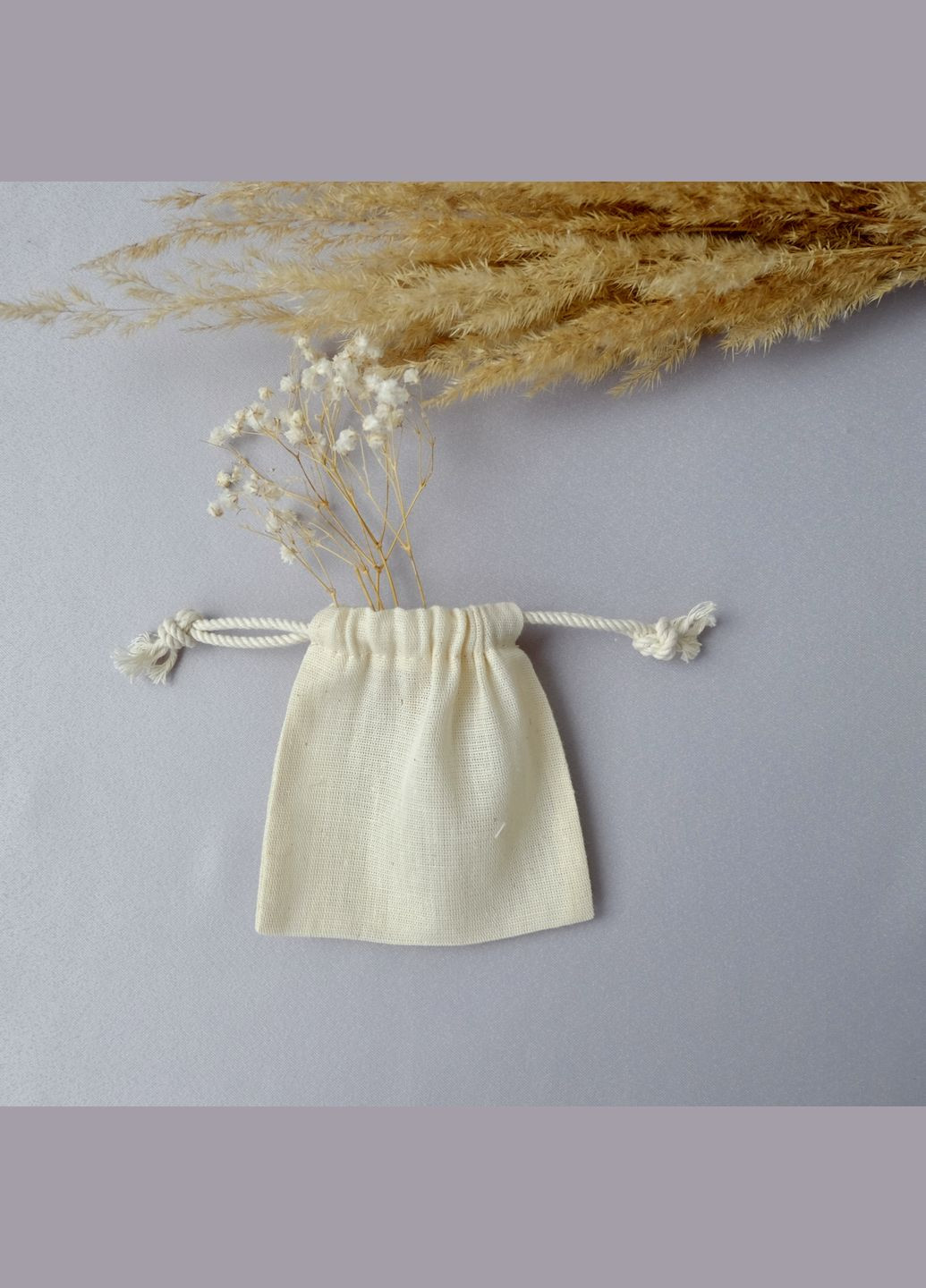 Эко мешочек из хлопка для хранения аксессуаров шнур хлопковый 10х10 см бежевый No Brand (327413959)