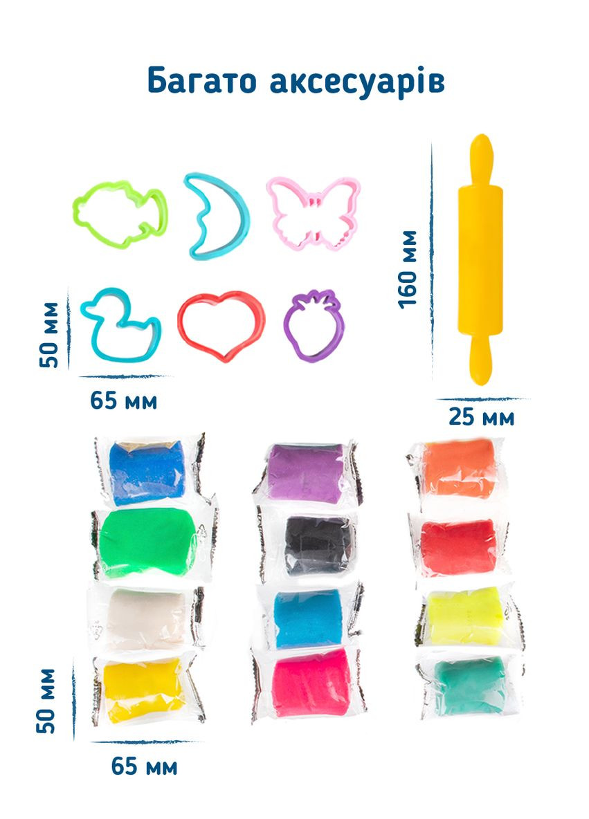 Набір для дитячого ліплення "Тістопластилін 12 кольорів" (TY4440) DGT-ART (290841033)