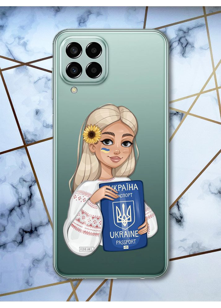 Прозорий чохол на Samsung Galaxy M33 5G Українка з паспортом (патріотичний принт 13) Creative (359491509)