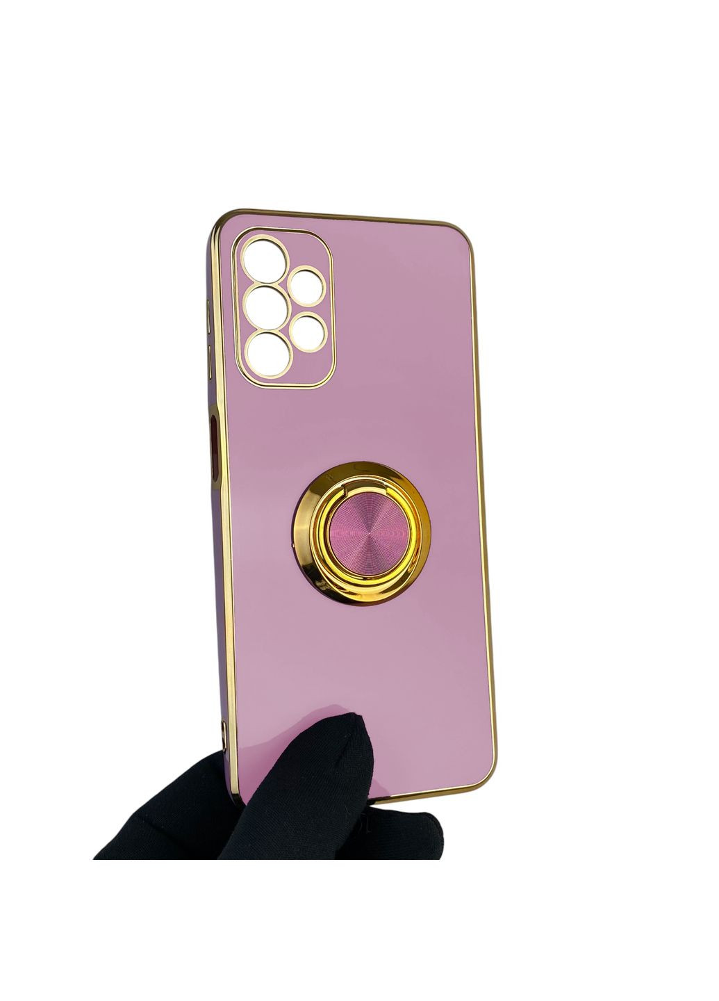 Чохол для Galaxy A32 5G (SM-A326) з кільцем-підставкою із золотою окантовкою на самсунг а32 чорничний gs1 Samsung (366232021)