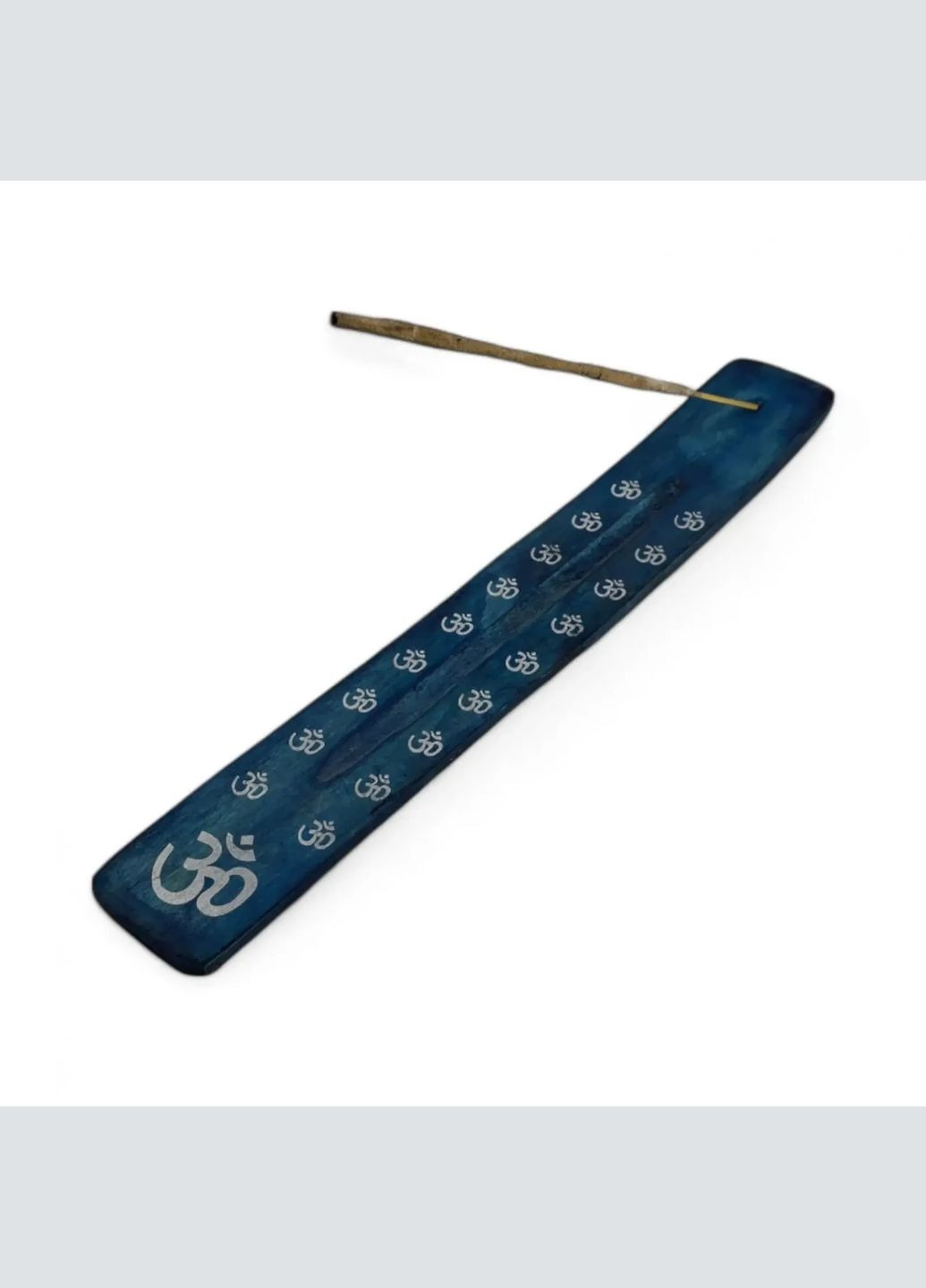 Підставка під пахощі "Ом" дерев'яна бірюзова (26х4х1 см) No Brand (316718058)