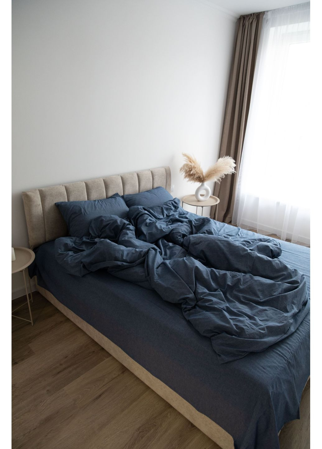 Постельное белье вареный хлопок "Белый" Полутораспальный, Простыня на резинке, наволочки 50х70 IN.HOME_UA (371141769)