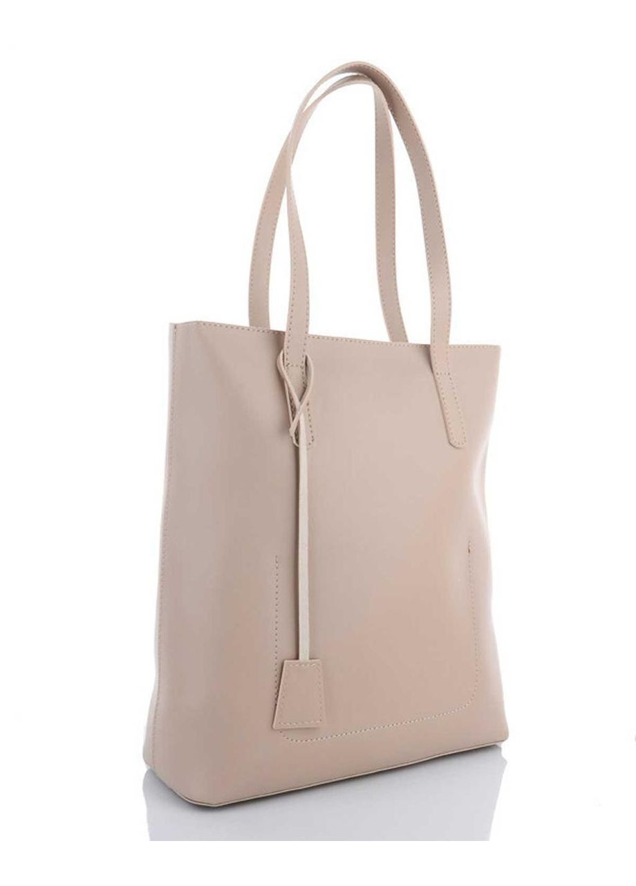 Женская сумка-шоппер из экокожи с двумя ручками на плечо «Венди» бежевая WeLassie (298571358)