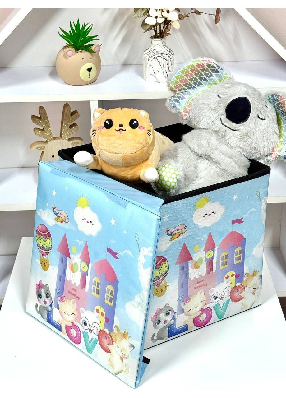 Кошик - пуф для зберігання іграшок R89687 кошик Котики "Love" Fun Game (355794543)